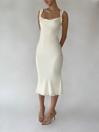 Cherie XS Sample Midi Dress - Ivory