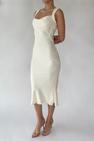 Cherie XS Sample Midi Dress - Ivory