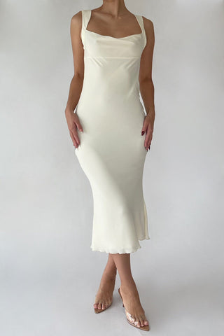 Cherie XS Sample Midi Dress - Ivory
