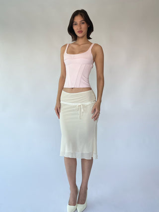 Cherie XS Sample Midi Skirt - Ivory