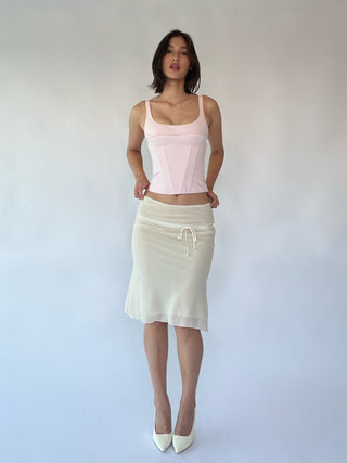 Cherie XS Sample Midi Skirt - Ivory