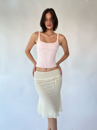 Cherie XS Sample Midi Skirt - Ivory