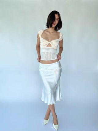 Cherie XS Sample Midi Skirt - White