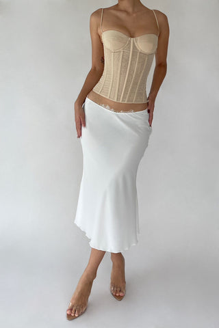 Cherie XS Sample Prisca Midi Skirt - White