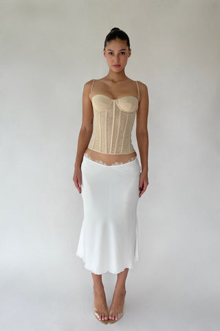 Cherie XS Sample Prisca Midi Skirt - White