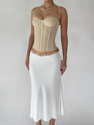 Cherie XS Sample Prisca Midi Skirt - White