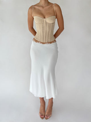 Cherie XS Sample Prisca Midi Skirt - White