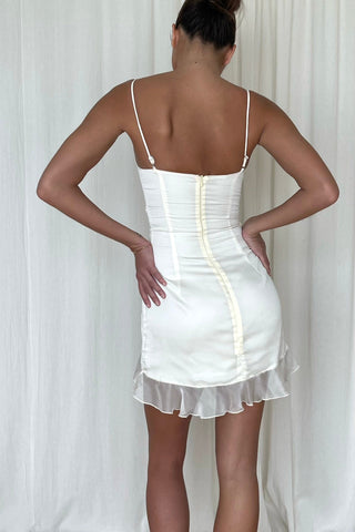 Cherie XS Sample Ruffle Mini Dress - Ivory