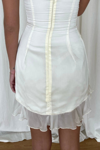Cherie XS Sample Ruffle Mini Dress - Ivory