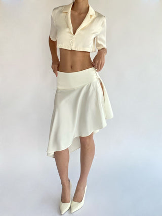 Cherie XS Sample Shorts Sleeve Top - Ivory