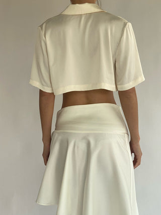 Cherie XS Sample Shorts Sleeve Top - Ivory