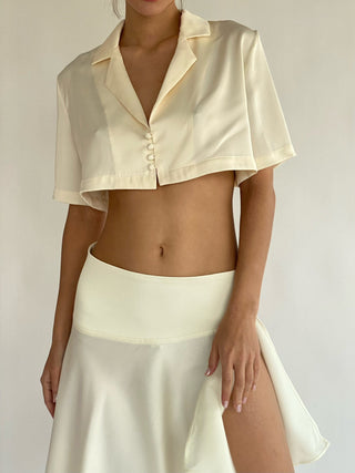 Cherie XS Sample Shorts Sleeve Top - Ivory