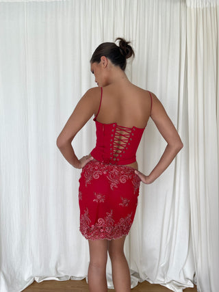 Cherie XS Sample Skirt - Red