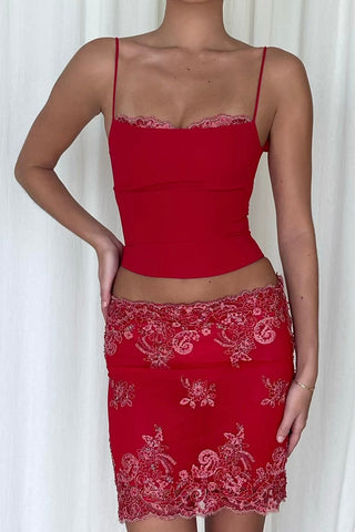 Cherie XS Sample Skirt - Red