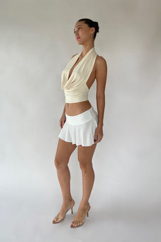 Cherie XS Sample Stella Halter Top - Ivory