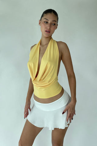 Cherie XS Sample Stella Halter Top - Yellow