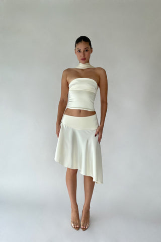 Cherie XS Sample Tube Halter Top - Ivory