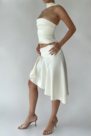 Cherie XS Sample Tube Halter Top - Ivory