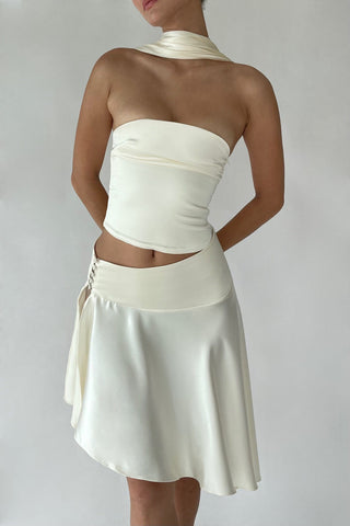 Cherie XS Sample Tube Halter Top - Ivory