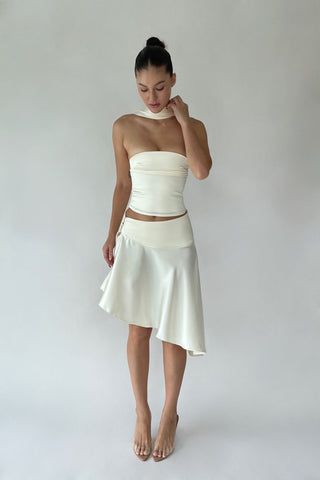 Cherie XS Sample Tube Halter Top - Ivory