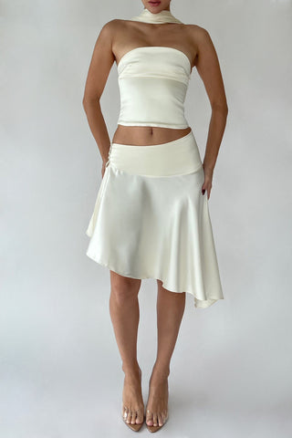 Cherie XS Sample Tube Halter Top - Ivory