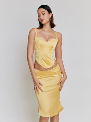 mixedgals Moni Midi Skirt - Yellow