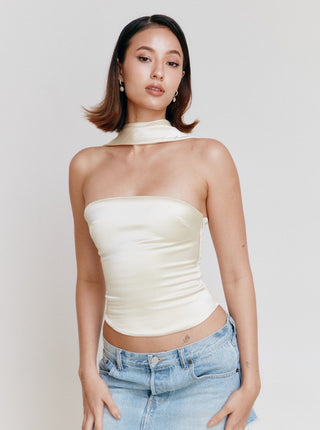 mixedgals Tube Halter Top - Ivory