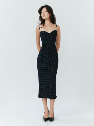 Set Studio Blossom Midi Dress - Polka Dot Black