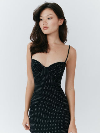 Set Studio Blossom Midi Dress - Polka Dot Black