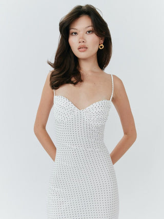 Set Studio M Blossom Midi Dress - Polka Dot White