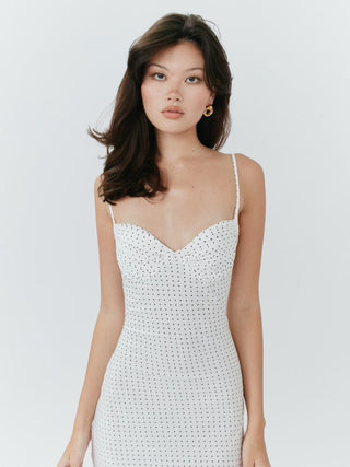 Set Studio M Blossom Midi Dress - Polka Dot White