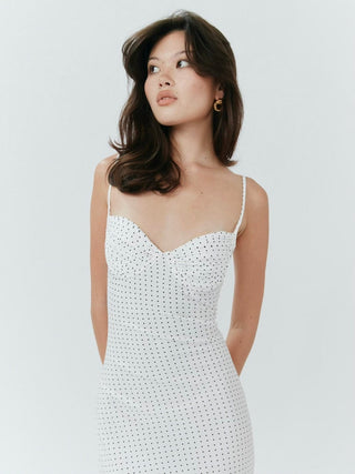 Set Studio M Blossom Midi Dress - Polka Dot White