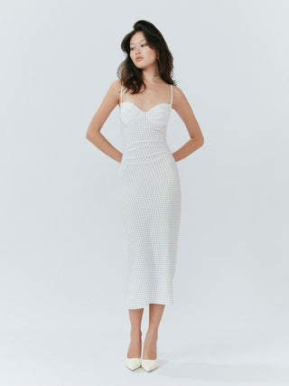 Set Studio M Blossom Midi Dress - Polka Dot White