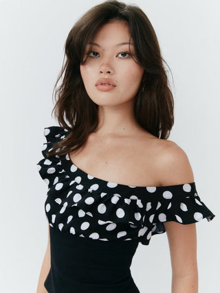 Set Studio M Esmeralda Top - Polka Dot Black