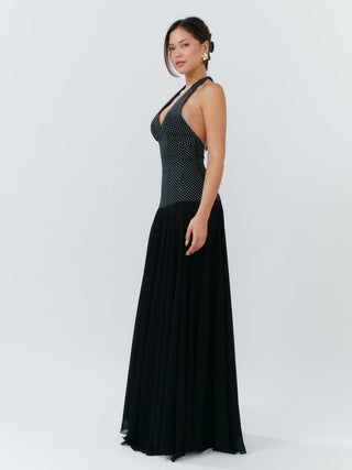 Set Studio Rosalia Maxi Dress - Polka Dot Black