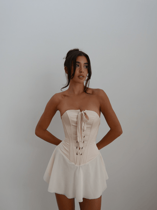 Livia Corset Dress - Beige XS - PREORDER Livia Corset Dress - Beige XS - PREORDER